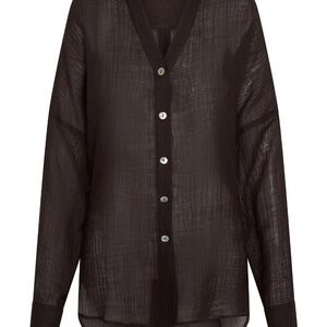 Monday swimwear- Barcelona Tunic - Espresso Crinkle Linen - Espresso Crinkle